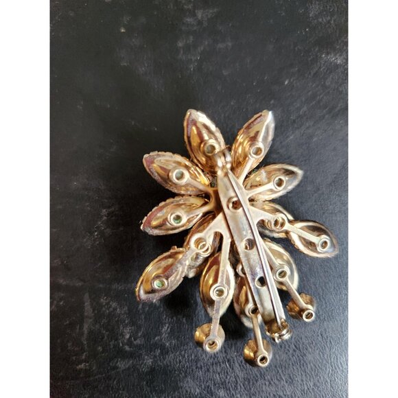 White Flower Brooch Iridescent Accent Brooch for Hat - Picture 10 of 10